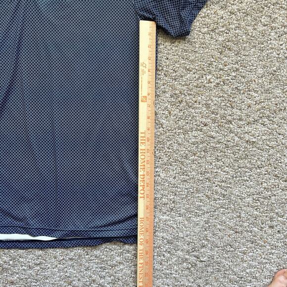 Graham Luxe Mens Polo Shirt Large Blue Wave Golf Performance Lightweight Outdoor - Picture 2 of 6